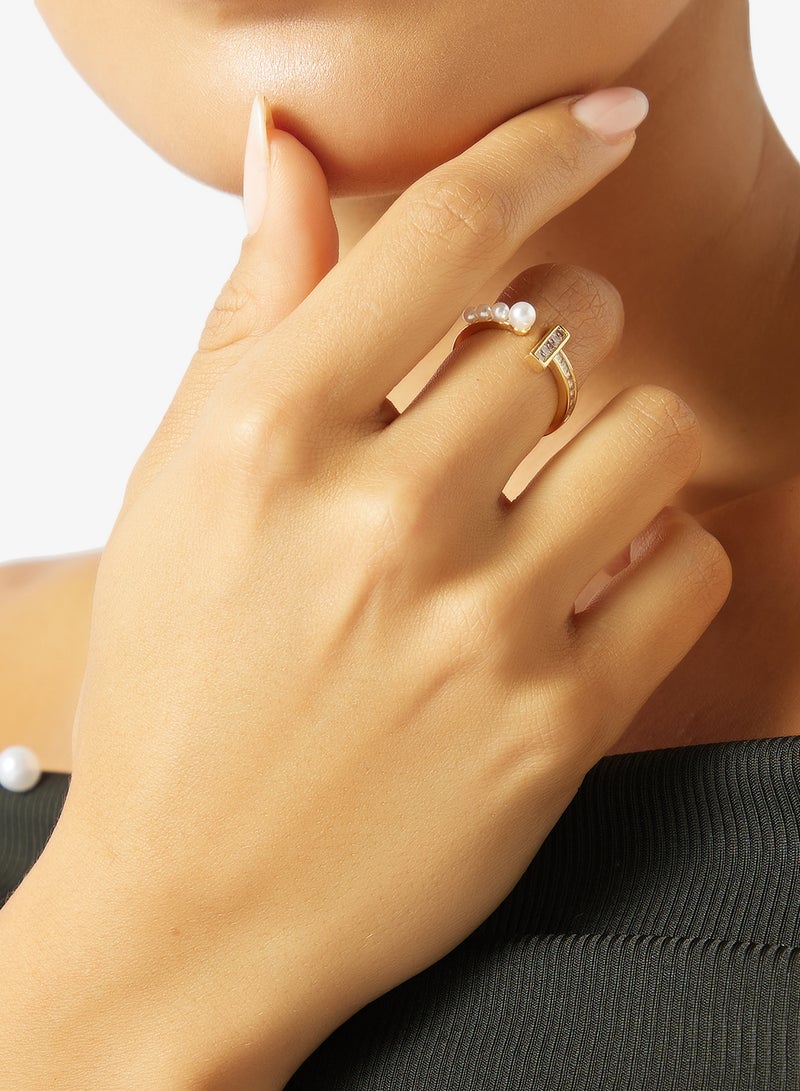 ايلا أقراط لؤلؤ مفصلة مزينة بالزركون - Image 4